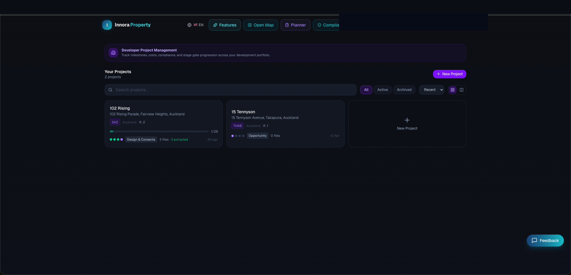 Create project form